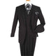 Black Pinstripe 3 Piece Suit Double Breasted Vest Classic Fit