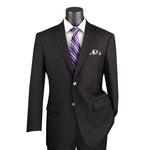 Chiccheto Collection- Black Solid Color Single Breasted Regular Fit Blazer
