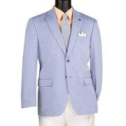 Men's Light Blue Modern Fit Stretch Sport Coat Blazer with Textured Weave