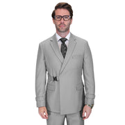 Men’s 2 Piece Modern Fit Buckle Suit - Grey