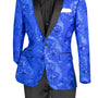 Wilde Wear Collection: Royal Blue Embroidery Single Breasted Slim Fit Blazer