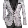 Wilde Wear Collection: Silver Embroidery Single Breasted Slim Fit Blazer