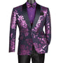 Maia Collection: Lavender Floral Jacquard Slim Fit Blazer