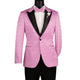 Men's Lilac Fancy Jacquard Blazer with Matching Bow Tie - Slim Fit