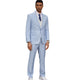 Pinstripe 3-Piece Hybrid Fit Suit with Reversible Vest - Baby Blue by Stacy Adams