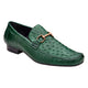 Forest Green Genuine Ostrich Bit Loafer Shoes by Belvedere