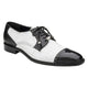 Belvedere Luxurious Ostrich Cap Toe Shoes for Men in Black & White - Batta