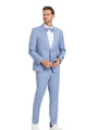 Distinction Collection: Men's Solid 2-Piece Suit In Beau Blue - Slim Fit