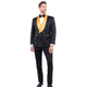 Men's 2-Piece Paisley Suit In Black/Gold - Skinny Fit by Tazzio