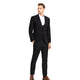 Men’s 3-Piece Skinny Fit Textured Suit with Satin Peak Lapel - Black by Tazzio