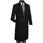 Men's Single-Breasted Wool and Cashmere 3-Button Top Coat - Black