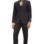 Lavellaby Collection: 3 Piece Men's Pinstripe Hybrid Fit Suit In Black