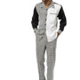 Variegated Collection: Montique 2-Piece Checkered Walking Suit In Black