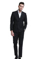 Windwalker Collection: 2-Piece Pin Stripe Slim Fit Suit For Men In Black