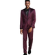 Men's 3-Piece Suit With Shawl Collar In Burgundy/Black - Slim Fit