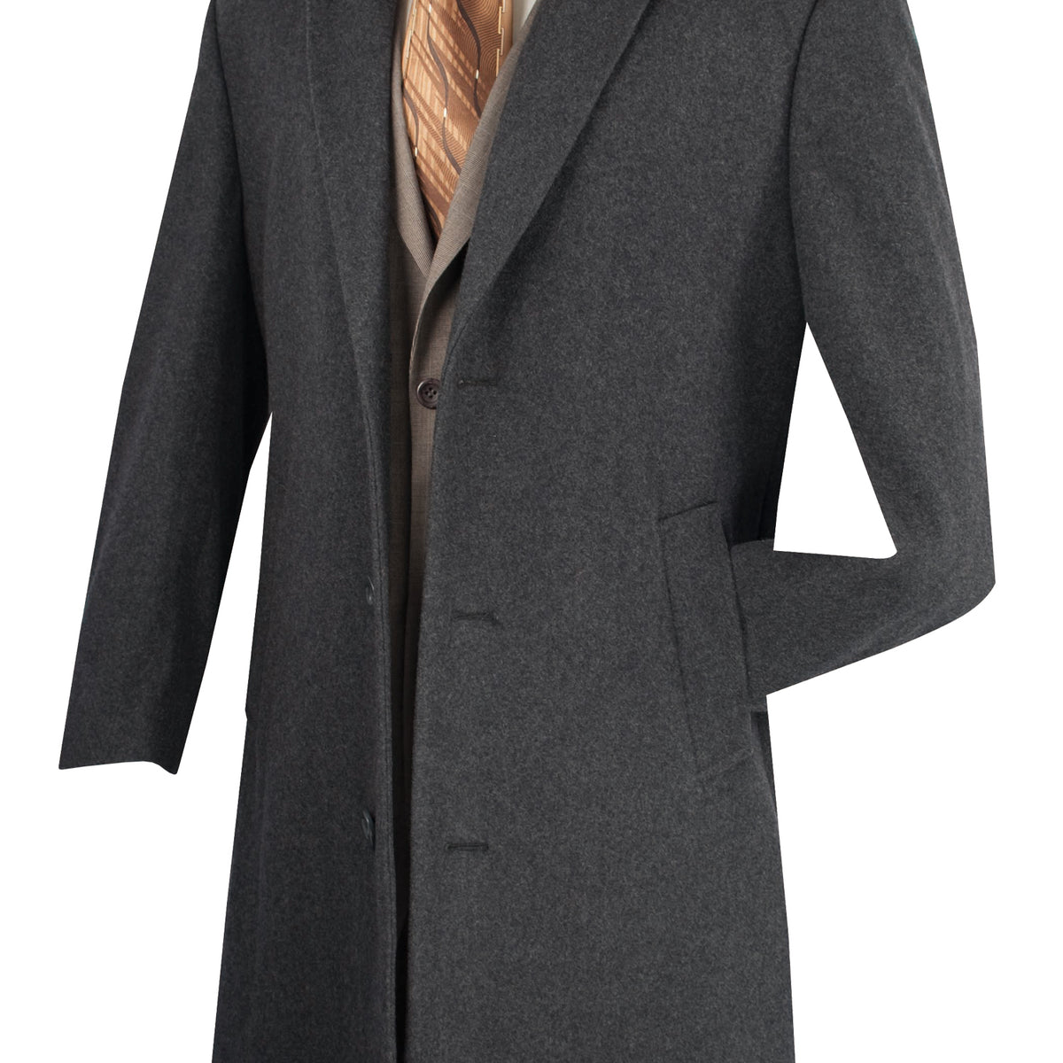 Men's Charcoal Gray soft finest grade Cashmere & Wool Men's Overcoat Winter Men's Topcoat Sale