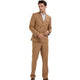 2-Piece Skinny Fit Double Breasted Pin Stripe Suit - Camel by Tazzio