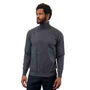Men’s Charcoal Wool Cashmere Turtleneck Sweater Modern Fit