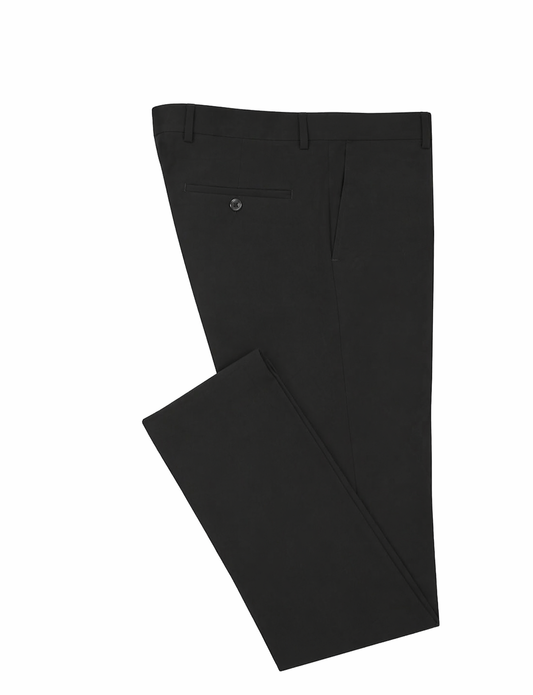 black stretch wool feel dress pants front view