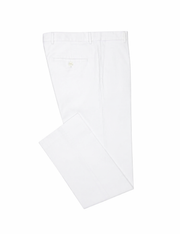 White Stretch Wool Feel Dress Pants Flat Front Ultra Slim Fit