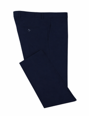 Navy Stretch Wool Feel Dress Pants Flat Front Ultra Slim Fit