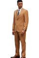 PoshPerry Collection: Men's 3 Piece Solid Textured Hybrid Fit Suit In Coffee