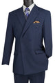 Men’s 2-Piece Double-Breasted Regular Fit Suit with Adjustable Waistband - Navy