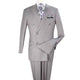 Light Grey Classic Double-Breasted Suit Luxury Wool Feel with Side Vents