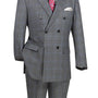 LuxLands Collection: Charcoal 2 Piece Glen Plaid Double-Breasted Regular Fit Suit