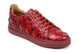 Belvedere Kingstone Exotic Genuine Pirarucu Leather Sneakers in Red