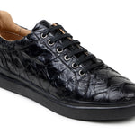 Belvedere Kingstone Exotic Genuine Pirarucu Leather Sneakers in Black