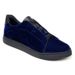 Belvedere Eros Midnight Velvet & Black Leather Low-Top Sneakers