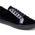 Belvedere Black Velvet Lace-Up Sneakers