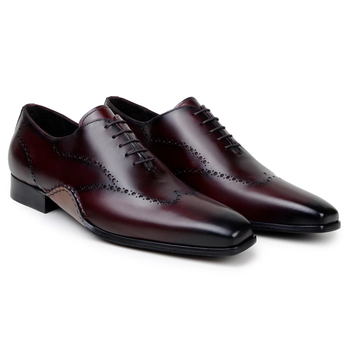 Belvedere Otto Burgundy lace-up dress shoe — pair shown together