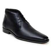 Black Deerskin Leather Lace Up Ankle Boot by Belvedere