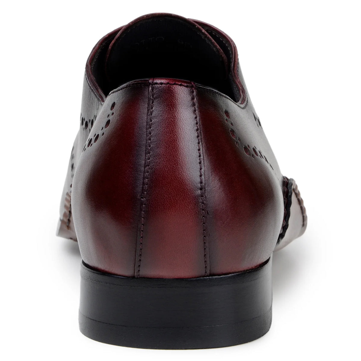 Belvedere Otto Burgundy lace-up dress shoe — rear view