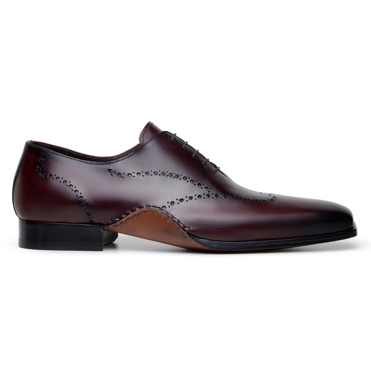 Belvedere Otto Burgundy lace-up dress shoe — side view