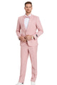 Distinction Collection: Men's Solid 2-Piece Suit In Dusty Rose - Slim Fit