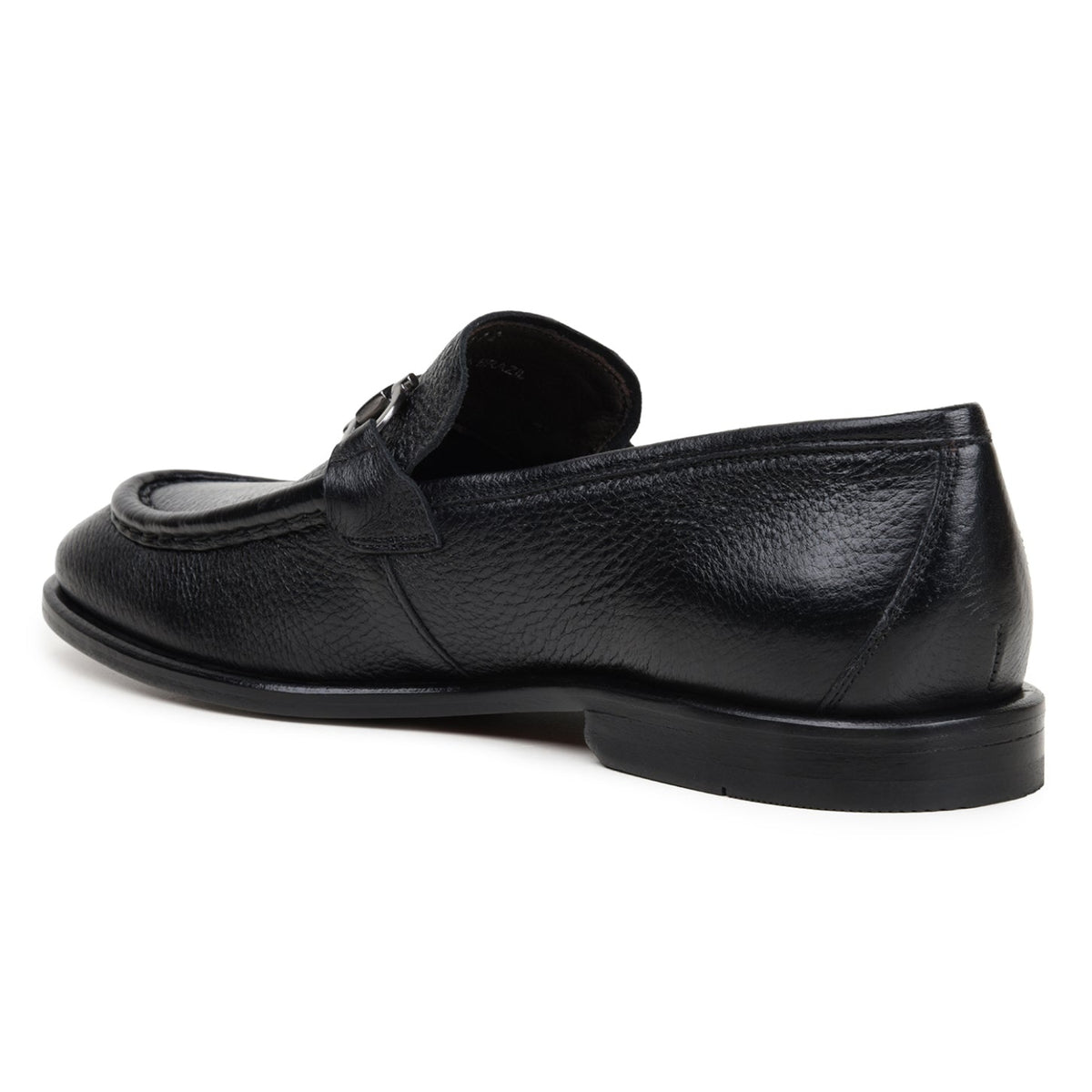 Angled view of black Belvedere bit loafer