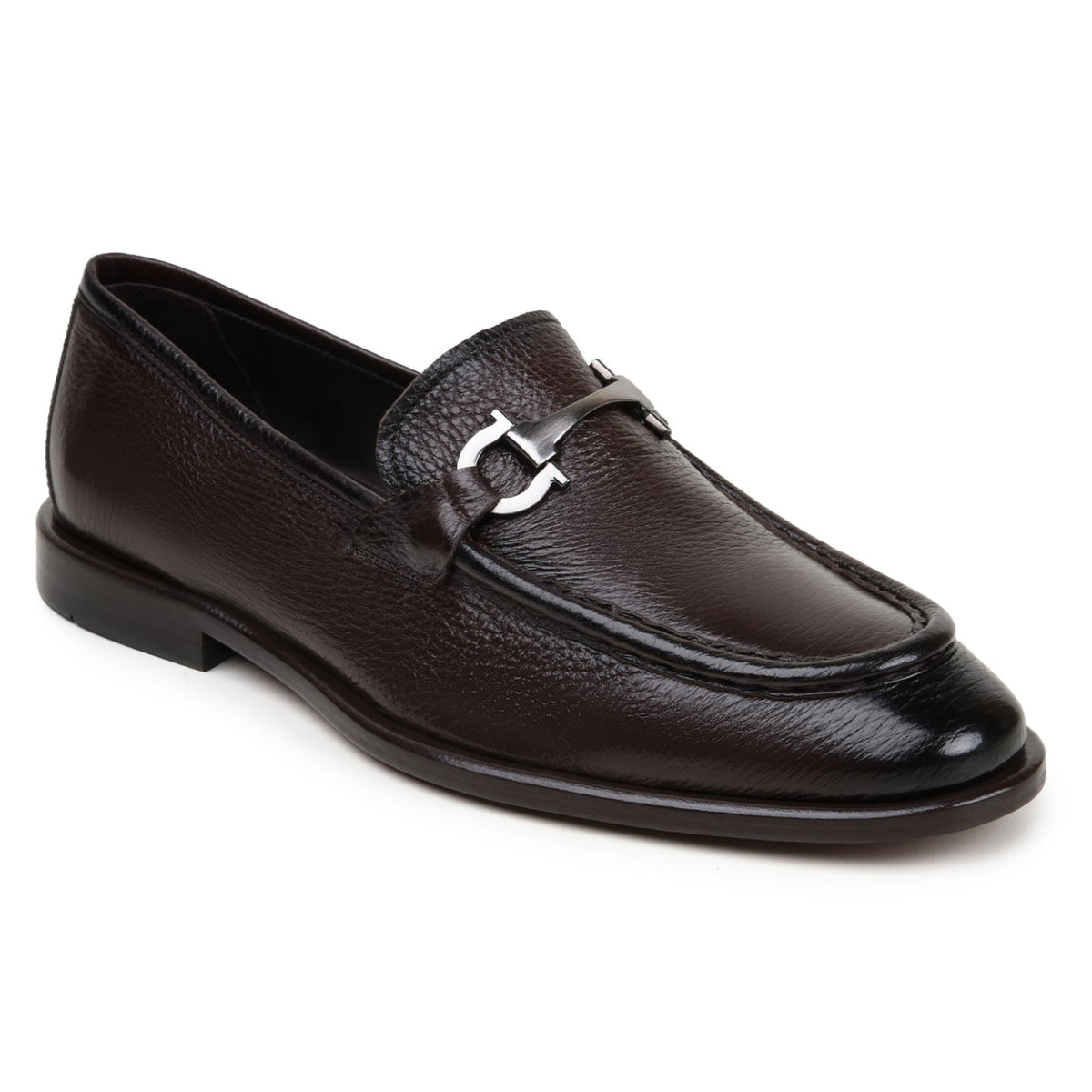 Brown Italian deerskin bit loafer by Belvedere