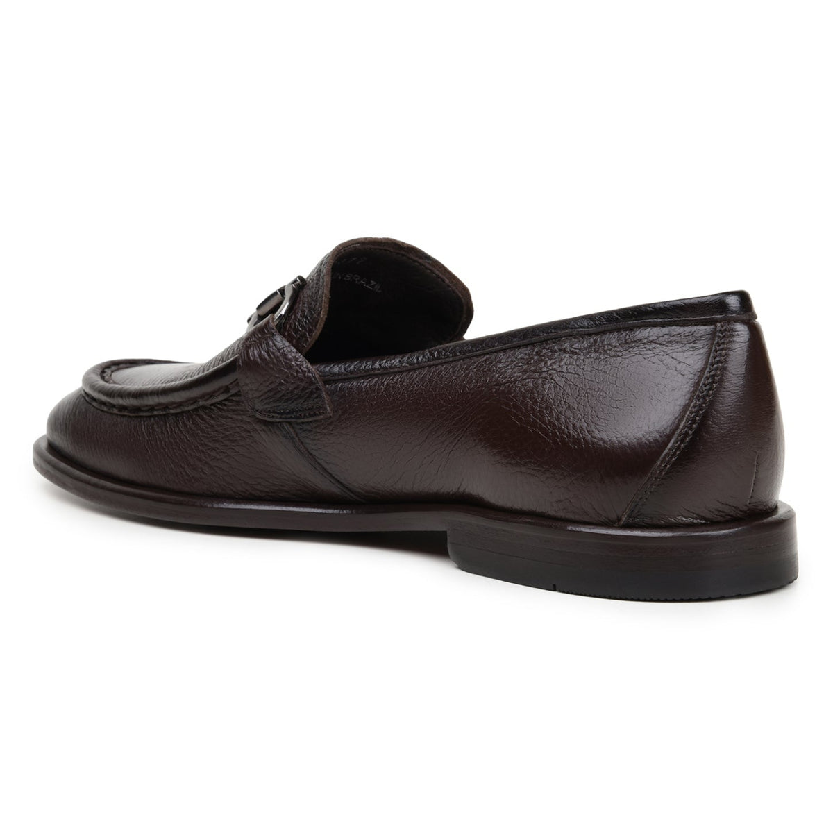 Angled view of brown Belvedere bit loafer
