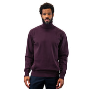Men’s Eggplant Wool Cashmere Turtleneck Sweater Modern Fit