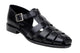 Black Deerskin Leather Strap Sandal by Belvedere