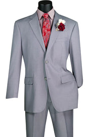 2-Piece Regular Fit Suit with Adjustable Waist Pants - Light Grey