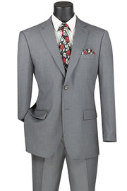 2-Piece Regular Fit Suit with Adjustable Waist Pants - Medium Grey