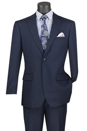 2-Piece Regular Fit Suit with Adjustable Waist Pants - Navy