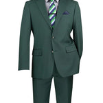 Marquis Collection: Hunter Green 2 Piece Solid Color Single Breasted Regular Fit Suit