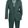 Marquis Collection: Hunter Green 2 Piece Solid Color Single Breasted Regular Fit Suit