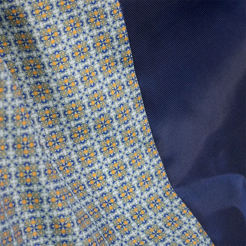 Close-up detail of purple windowpane plaid wool-feel fancy interior lining