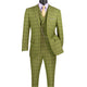 Moss 3-Piece Windowpane Plaid Modern Fit Suit with Adjustable Waistband